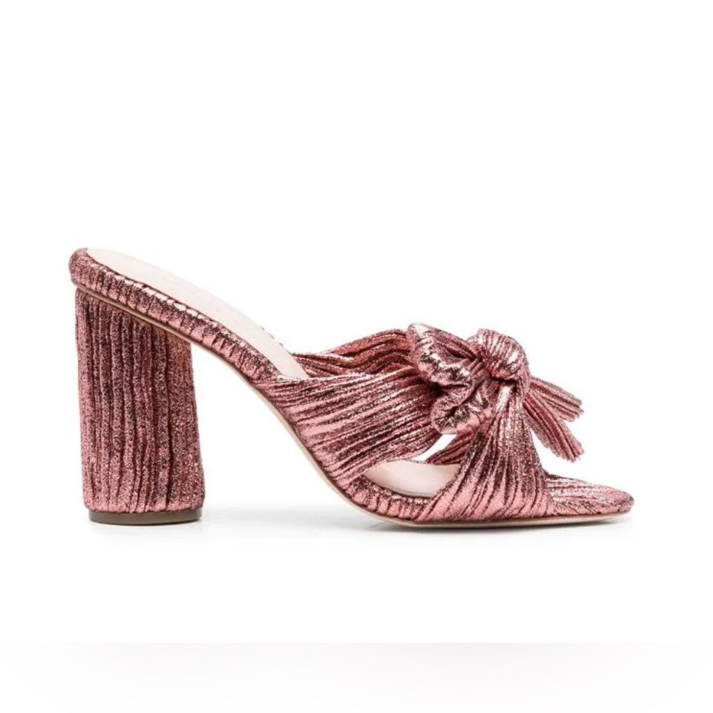 Loeffler Randall Metallic Copper Bow Mules